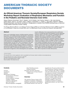 Evaluation of Respiratory Mechanics and Function in the PICU and NICU