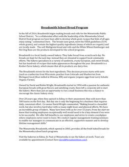 Breadsmith School Bread Program