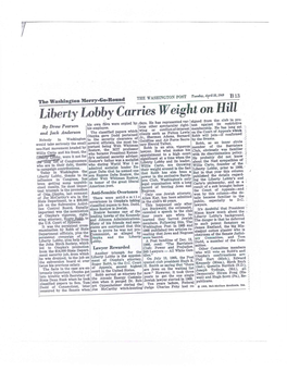 Liberty Lobby Carries Weight on Hill Signed from the Club in Pro- His Own Files Were Copied by Days