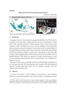 Indonesia Radio and Television Networks Improvement Project(3) Field Survey: August 2003