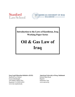 Oil & Gas Law of Iraq