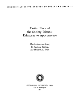 Partial Flora of the Society Islands: Ericaceae to Apocynaceae