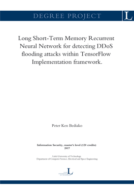 Long Short-Term Memory Recurrent Neural Network for Detecting Ddos Flooding Attacks Within Tensorflow Implementation Framework