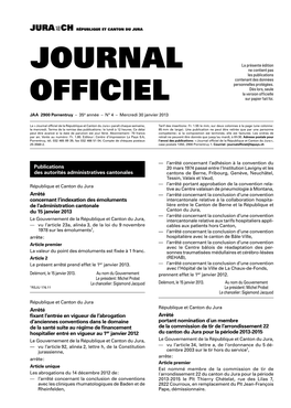 Journal Officiel No 04 Du 30.01.2013