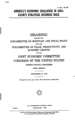 America's Economic Challenge in Asia: Guam's Strategic Business Role