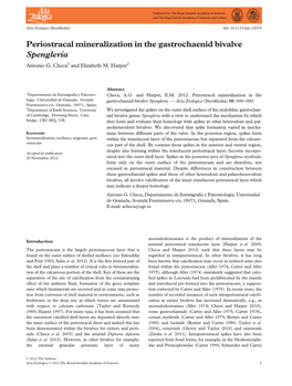 Periostracal Mineralization in the Gastrochaenid Bivalve Spengleria Antonio G