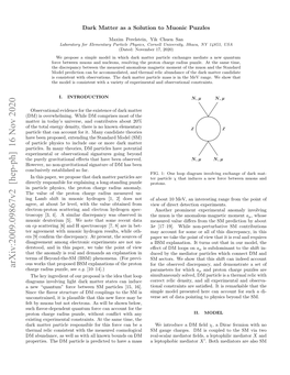 Arxiv:2009.09867V2 [Hep-Ph] 16 Nov 2020 Charge Radius Puzzle, See E.G