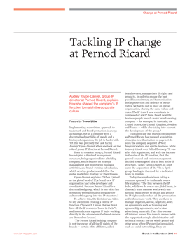 Tackling IP Change at Pernod Ricard