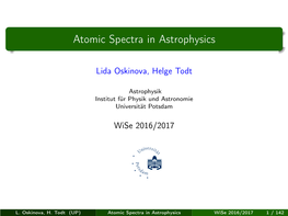 Atomic Spectra in Astrophysics