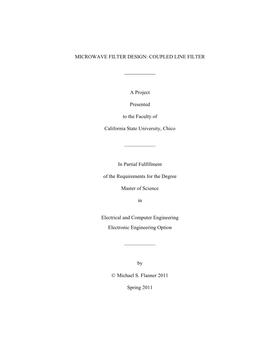 Microwave Filter Design: Coupled Line Filter