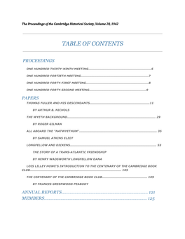 Table of Contents