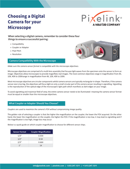 Choosing a Digital Camera for Your Microscope