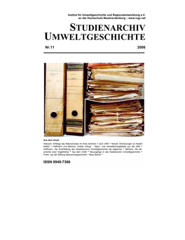 STUDIENARCHIV UMWELTGESCHICHTE Nr.11 2006