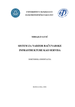 Sistem Za Nadzor Računarske Infrastrukture Kao Servisa