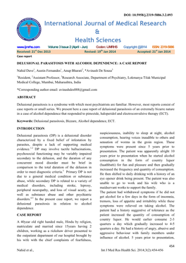 Delusional Parasitosis with Alcohol Dependence: a Case Report