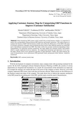 Applying Customer Journey Map for Categorizing ERP Functions to Improve Customer Satisfaction