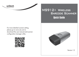 MS912+ Wireless Barcode Scanner Quick Guide