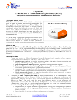 An Act Relative to Reading Proficiency and Closing The