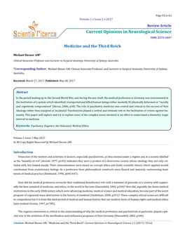 Current Opinions in Neurological Science ISSN: 2575-5447