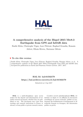 A Comprehensive Analysis of the Illapel 2015 Mw8.3 Earthquake