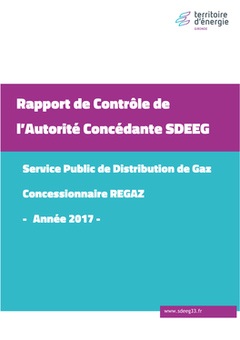 Rapport De Contrôle De L'autorité Concédante SDEEG