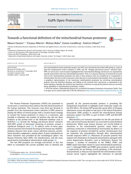 Towards a Functional Definition of the Mitochondrial Human Proteome