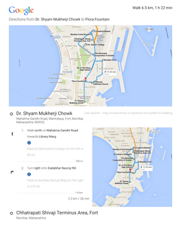 Dr. Shyam Mukherji Chowk to Flora Fountain