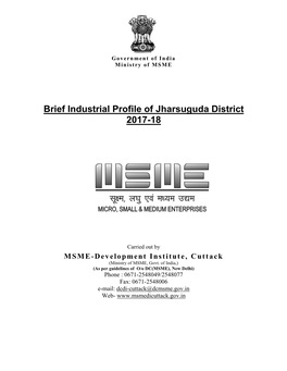 Brief Industrial Profile of Jharsuguda District 2017-18