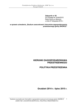 Załącznik Nr 1B Do Uchwały Nr VII/44/2015 Rady Gminy W Skórczu Z Dnia 27 Listopada 2015 R