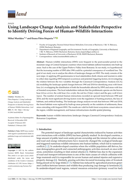 Using Landscape Change Analysis and Stakeholder Perspective to Identify Driving Forces of Human–Wildlife Interactions