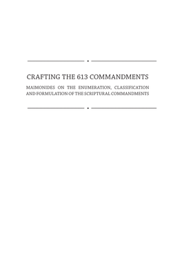 CRAFTING the 613 Commandments