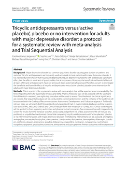 Tricyclic Antidepressants Versus