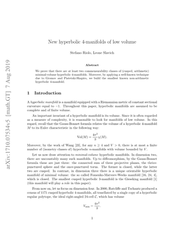 New Hyperbolic 4-Manifolds of Low Volume