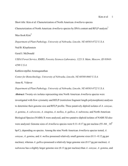 Characterization of North American Armillaria Species by Nuclear DNA