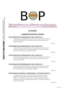 BOLETÍN OFICIAL DE LA PROVINCIA DE VALLADOLID Número 2021/76 Jueves, 22 De Abril De 2021