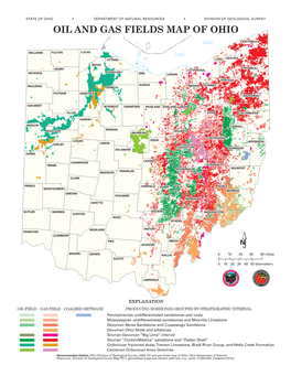 Oil and Gas Fields Map of Ohio