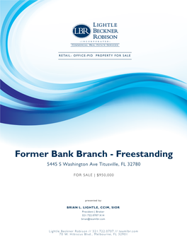 Former Bank Branch - Freestanding 5445 S Washington Ave Titusville, FL 32780