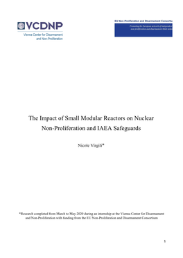 The Impact of Small Modular Reactors on Nuclear Non-Proliferation and IAEA Safeguards