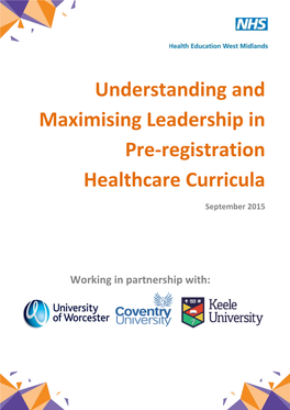 Understanding and Maximising Leadership in Pre-Registration Healthcare Curricula