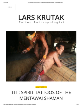 Spirit Tattoos of the Mentawai Shaman | | Lars Krutak