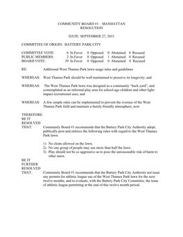 Manhattan Resolution Date: September 27, 2011