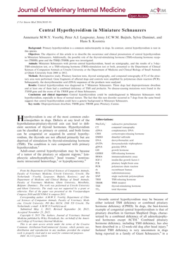 Central Hypothyroidism in Miniature Schnauzers