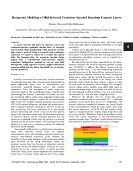 5.1 Design and Modeling of Mid-Infrared Transistor-Injected Quantum Cascade Lasers