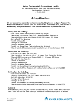 Driving Directions