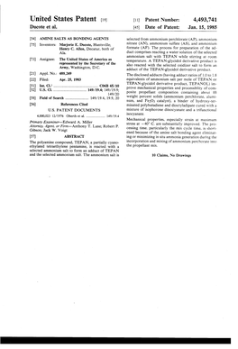 United States Patent (19) 11 Patent Number: 4,493,741 Ducote Et Al