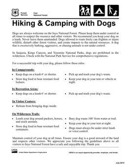 Hiking & Camping with Dogs