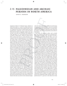 2.15 Paleoindian and Archaic Periods in North America David G