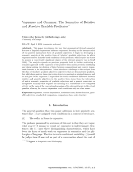 The Semantics of Relative and Absolute Gradable Predicates ∗