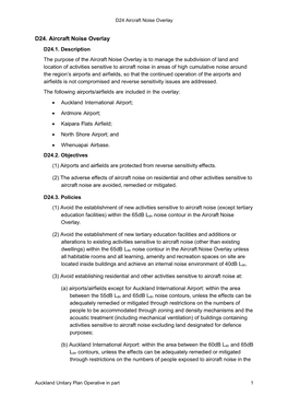 D24. Aircraft Noise Overlay D24.1