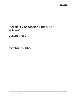 Poverty Assessment Report – Grenada